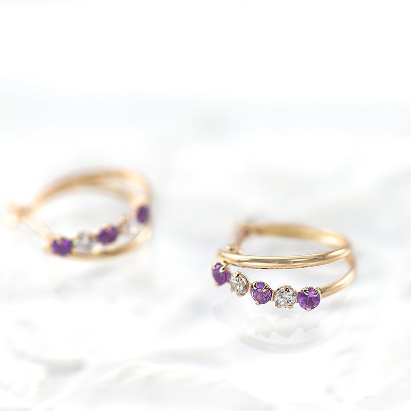 K18PG アメジスト フープピアス_09