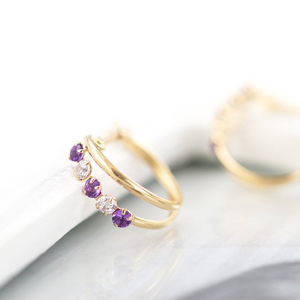 K18PG アメジスト フープピアス_10