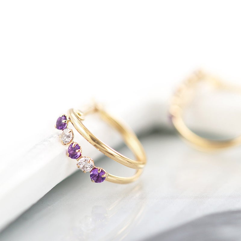 K18PG アメジスト フープピアス_10