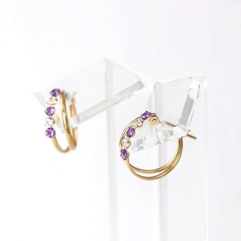 K18PG アメジスト フープピアス_11