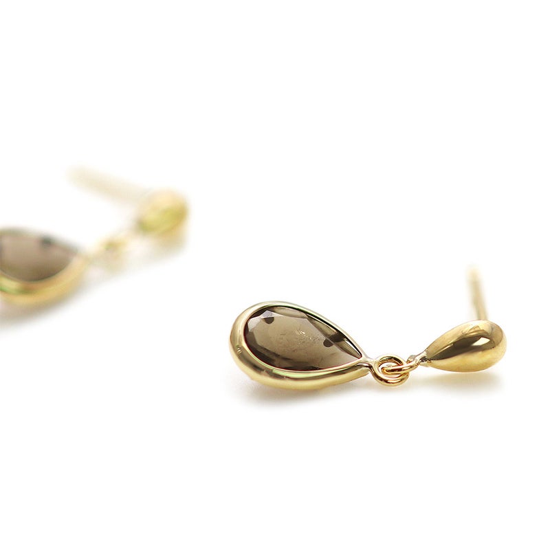 K18YG スモーキークォーツ ピアス_03
