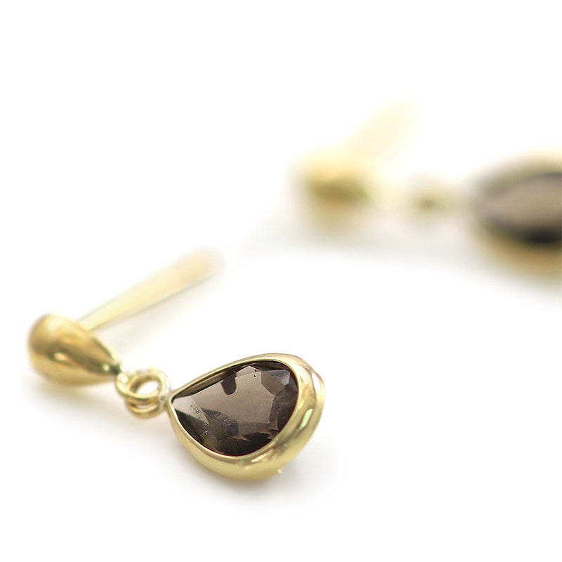 K18YG スモーキークォーツ ピアス_09