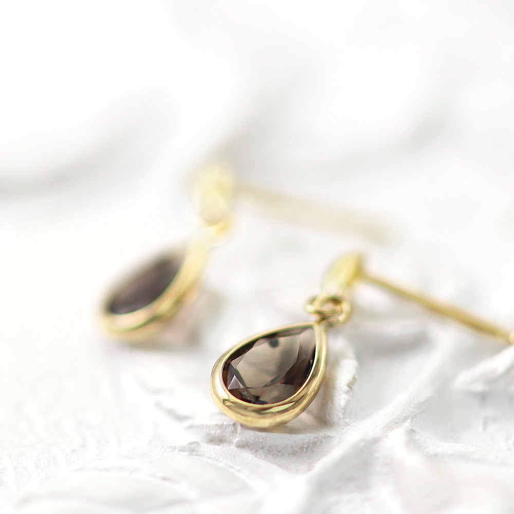 K18YG スモーキークォーツ ピアス_10
