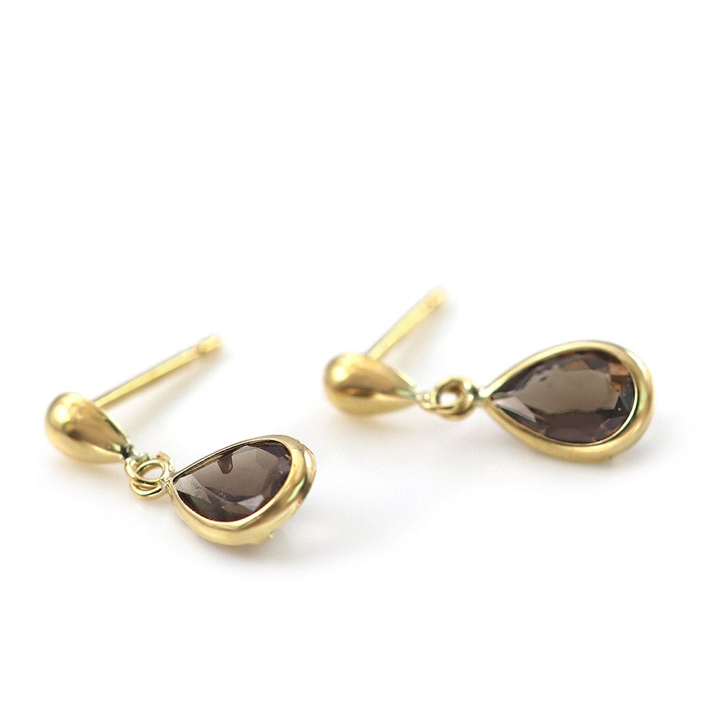 K18YG スモーキークォーツ ピアス_11