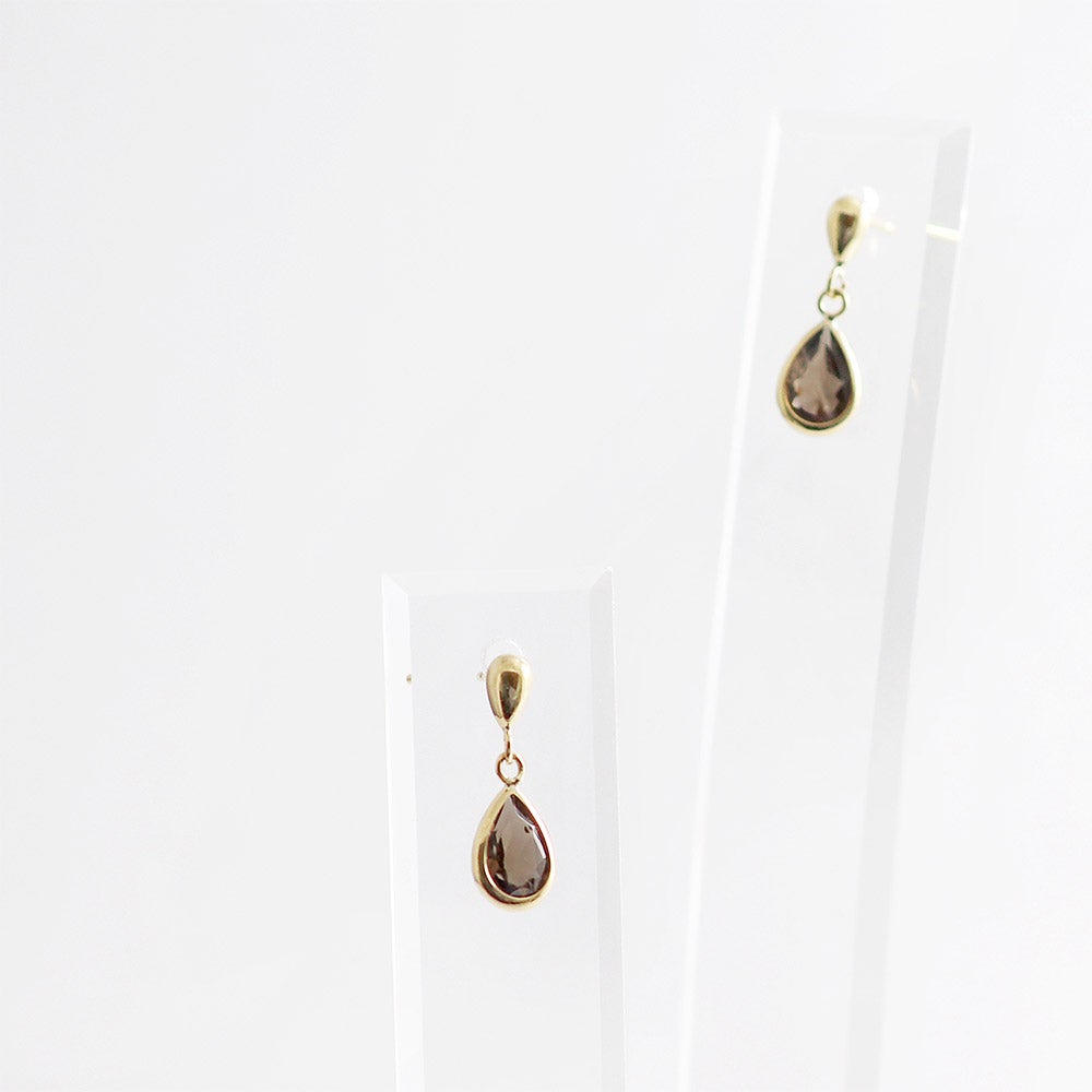 K18YG スモーキークォーツ ピアス_12