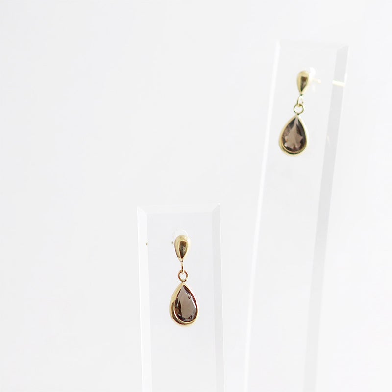 K18YG スモーキークォーツ ピアス_12