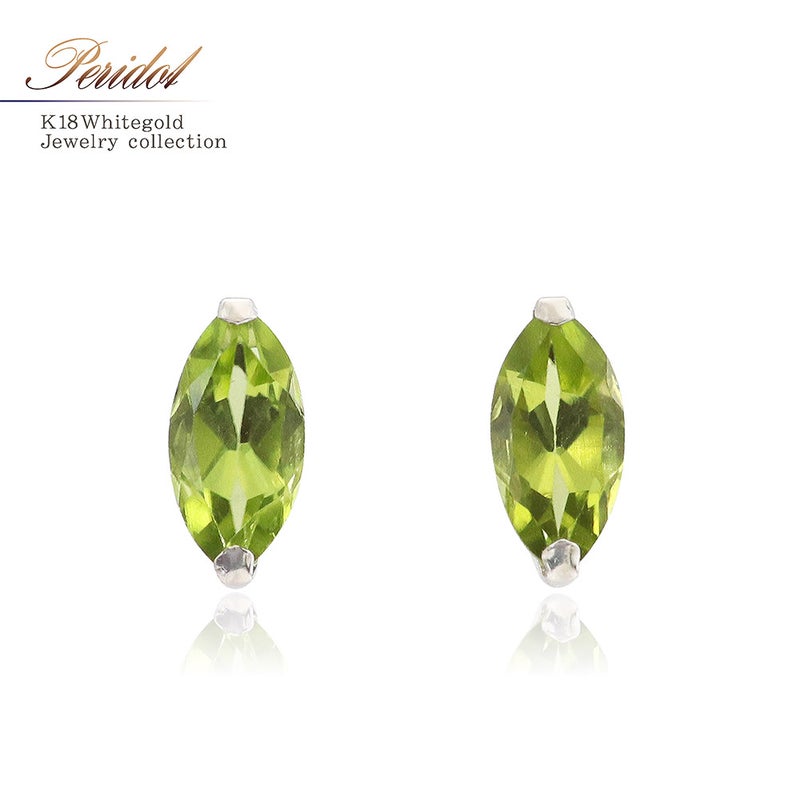 K18WG ペリドット ピアス_01