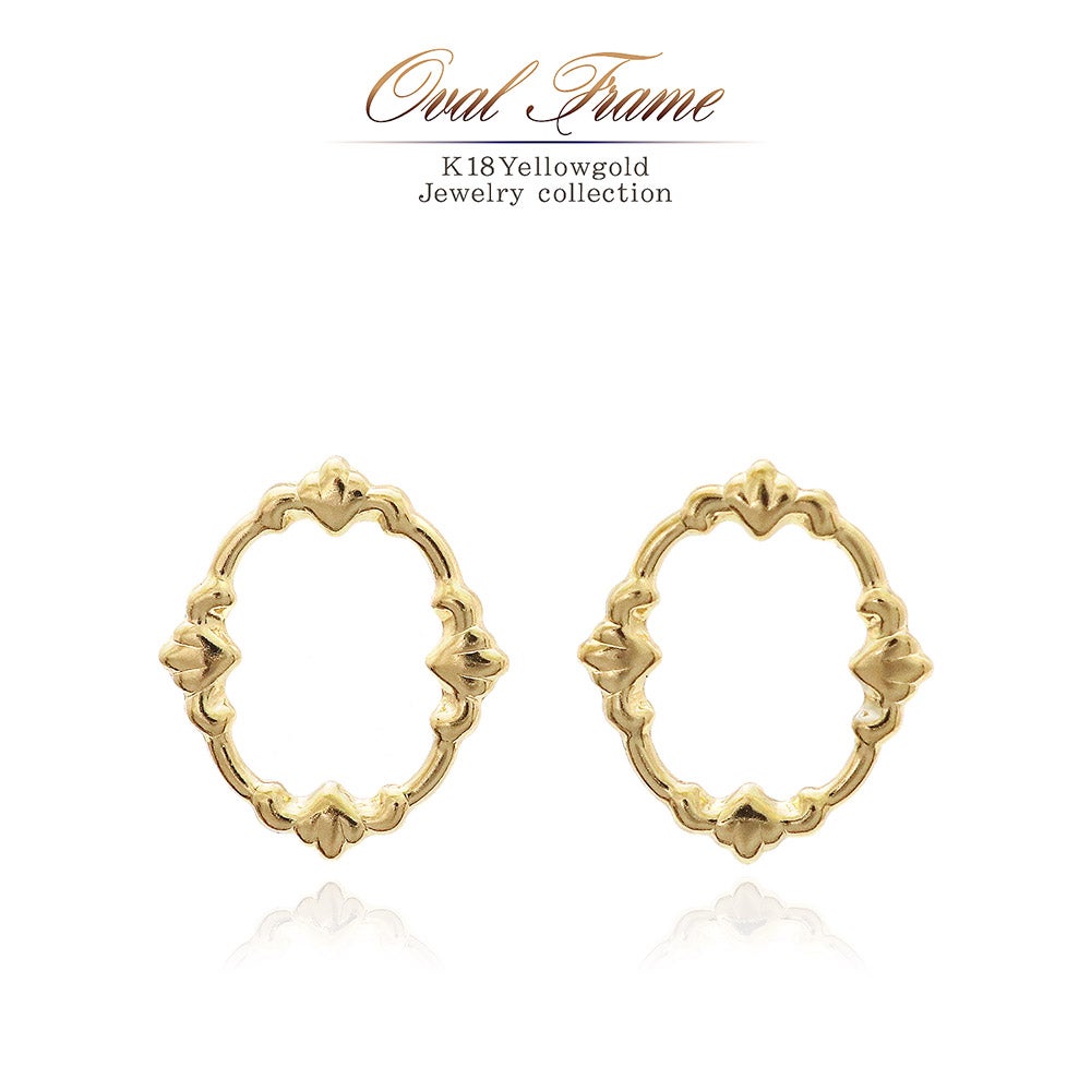 K18YG フレーム ピアス_01