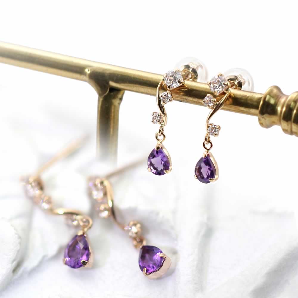 K18PG アメジスト ピアス_03