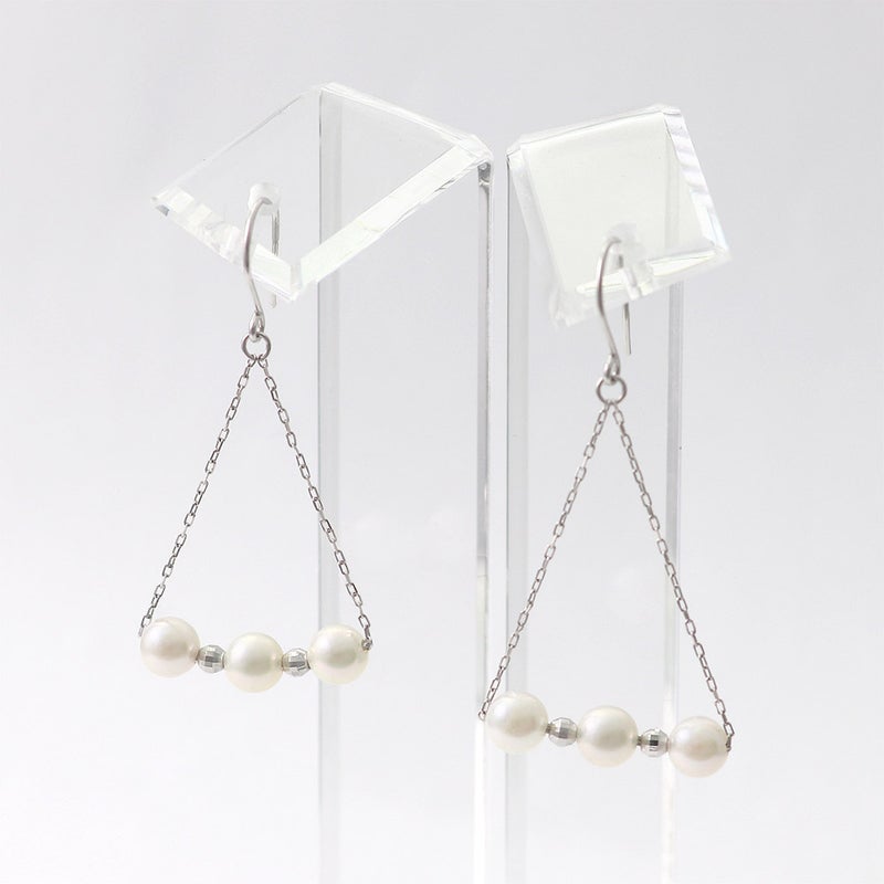 K18WG アコヤ真珠 フックピアス_09