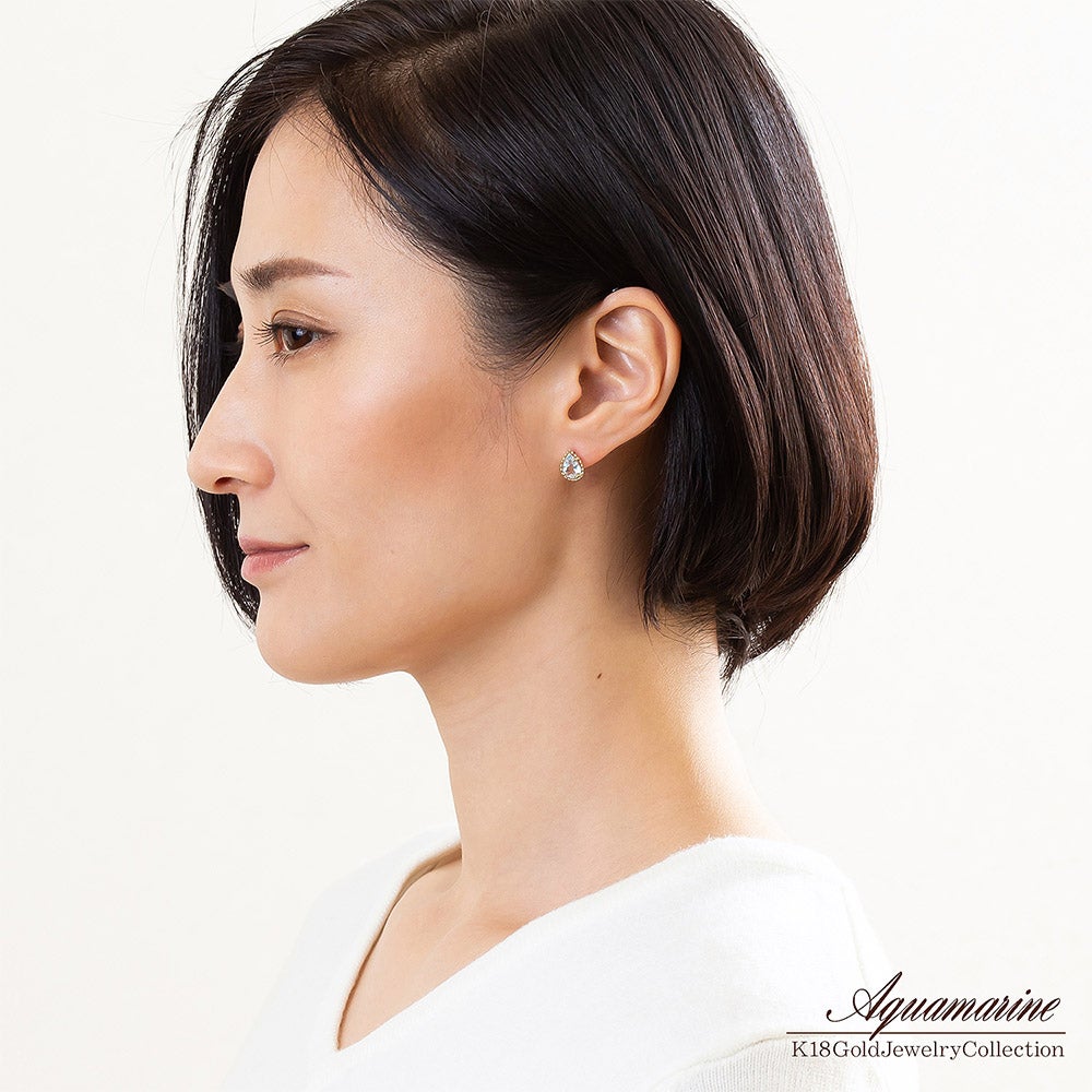 K18YG アクアマリン ピアス_09