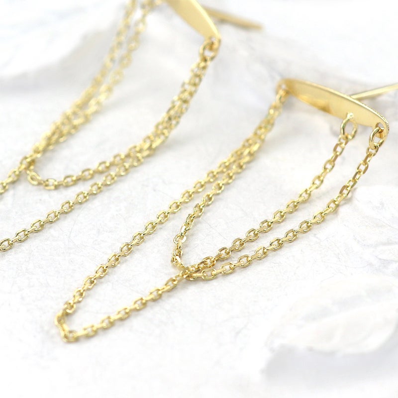 K18YG チェーン ピアス_09