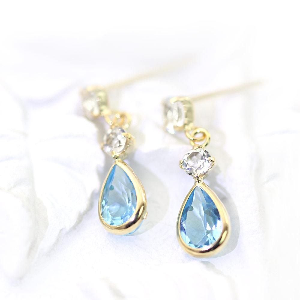 K18YG ブルートパーズ＆ホワイトトパーズ＆アクアマリン ピアス_02