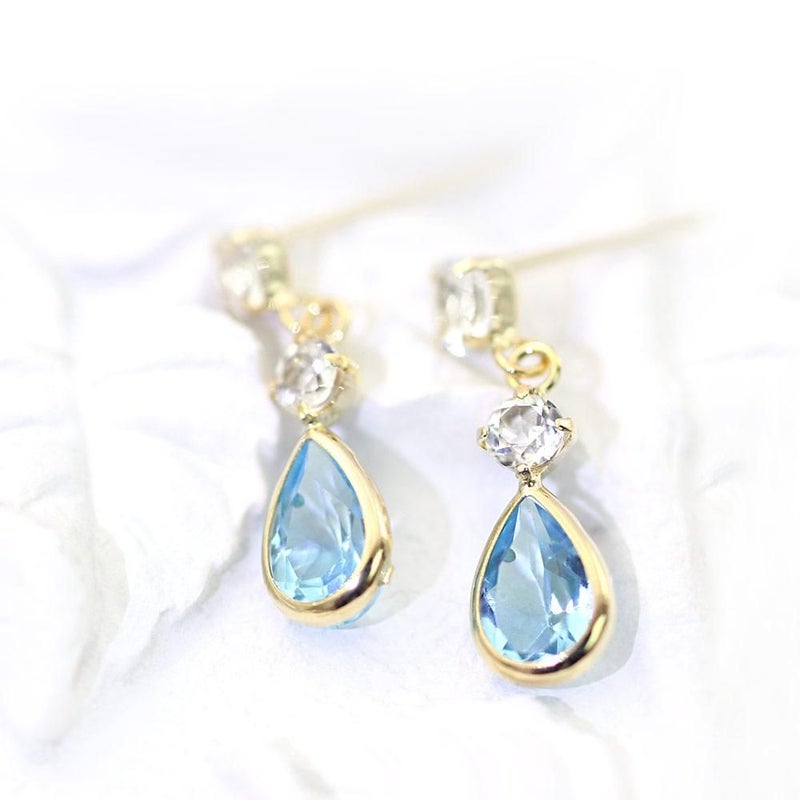 K18YG ブルートパーズ＆ホワイトトパーズ＆アクアマリン ピアス_02