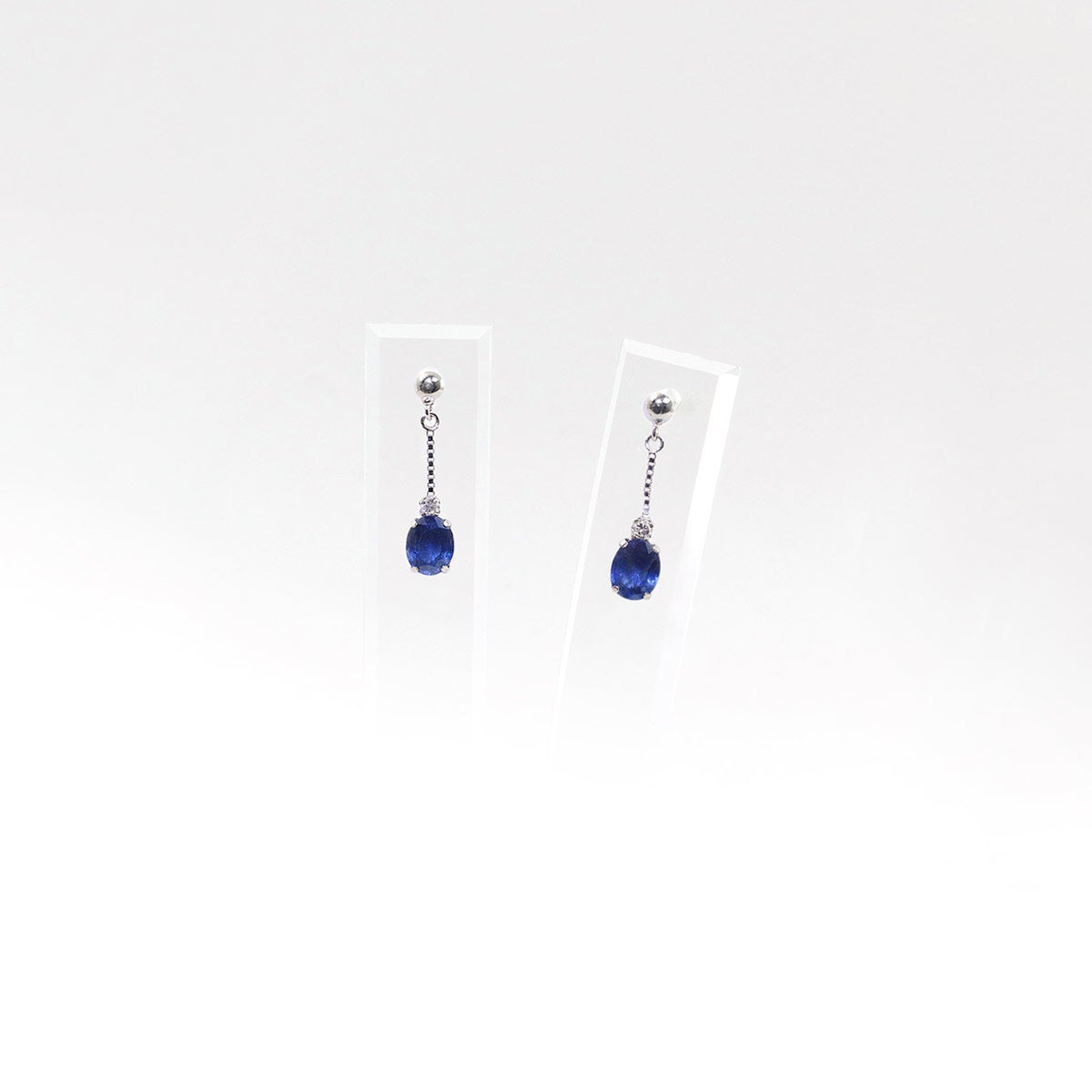 K18WG サファイア＆ダイヤモンド ピアス  9月誕生石_10