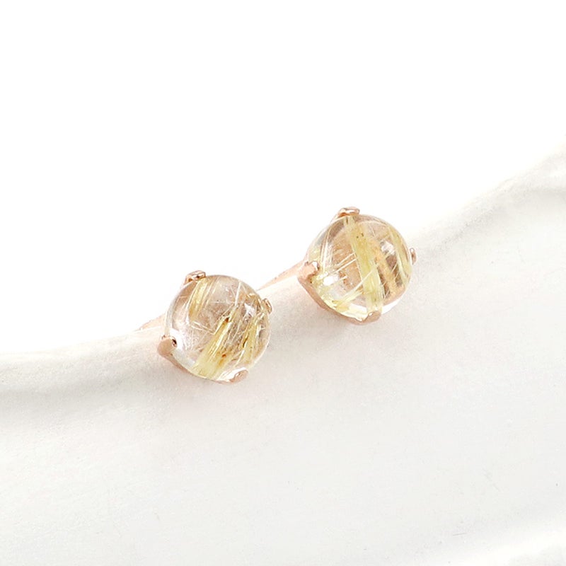 K18PG ルチルクォーツ 約4mm ピアス_02