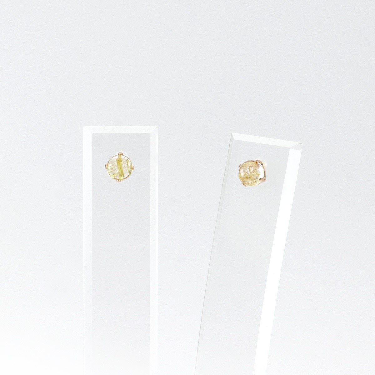 K18PG ルチルクォーツ 約4mm ピアス_03