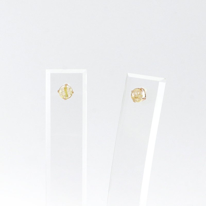 K18PG ルチルクォーツ 約4mm ピアス_03