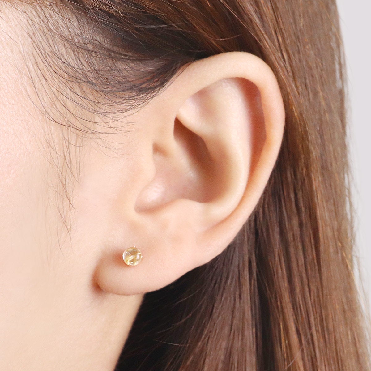 K18PG ルチルクォーツ 約4mm ピアス | Jewelry ROLA（ジュエリーローラ）