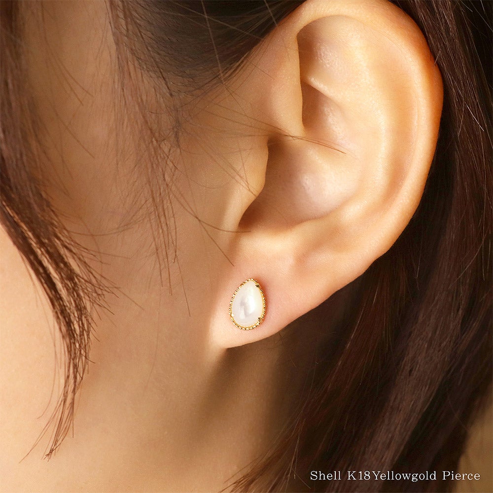 K18YG シェル ピアス_15