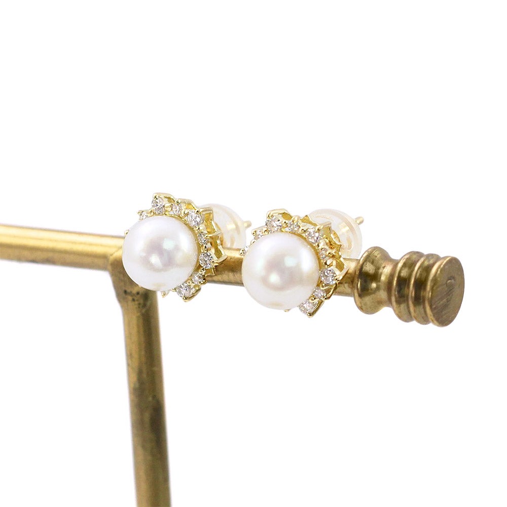 K18YG アコヤ真珠＆ダイヤモンド ピアス_02