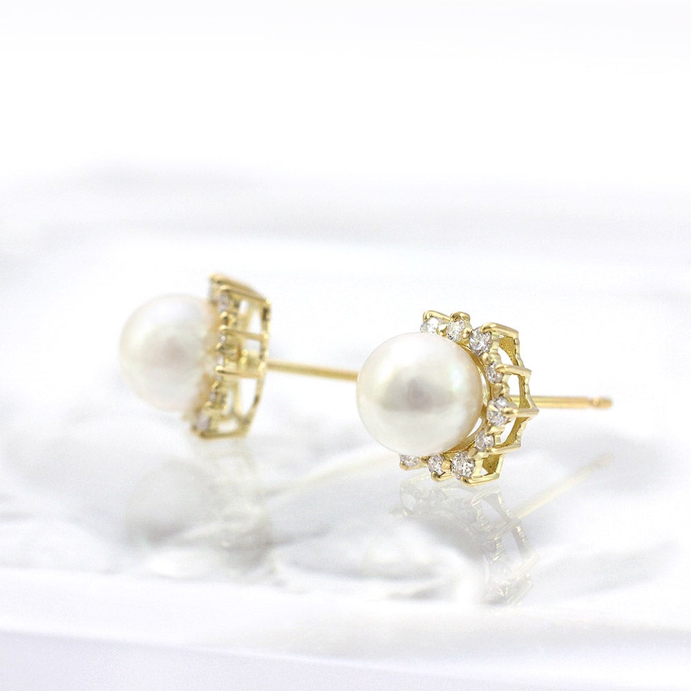 K18YG アコヤ真珠＆ダイヤモンド ピアス_03
