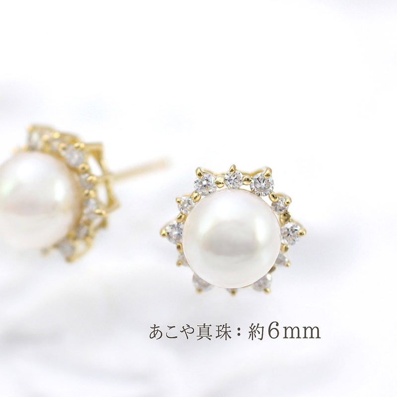 K18YG アコヤ真珠＆ダイヤモンド ピアス_05