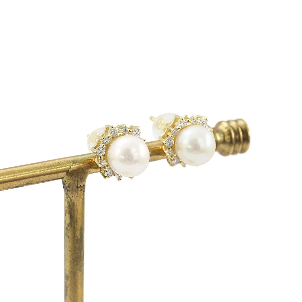 K18YG アコヤ真珠＆ダイヤモンド ピアス_09