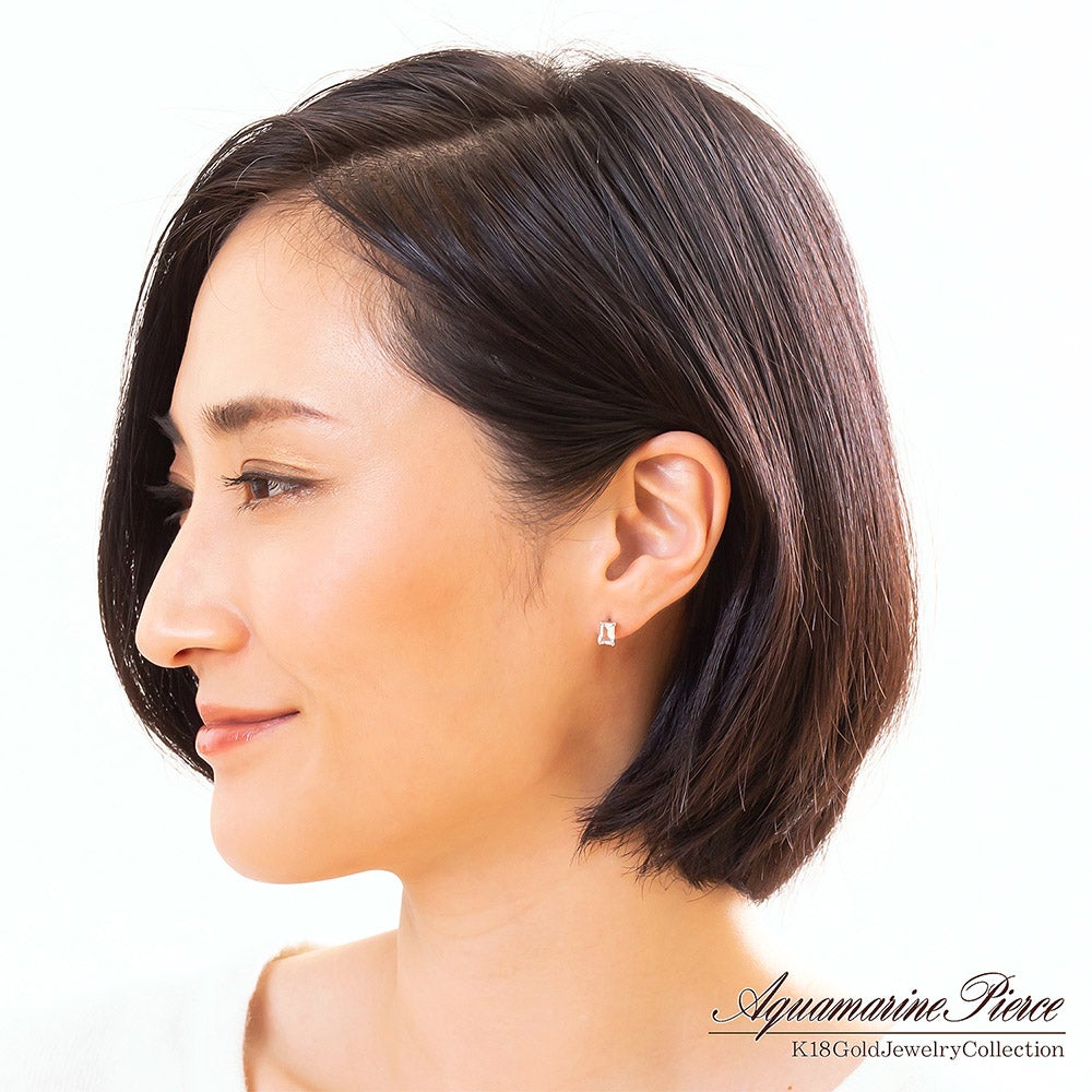K18WG アクアマリン ピアス_10