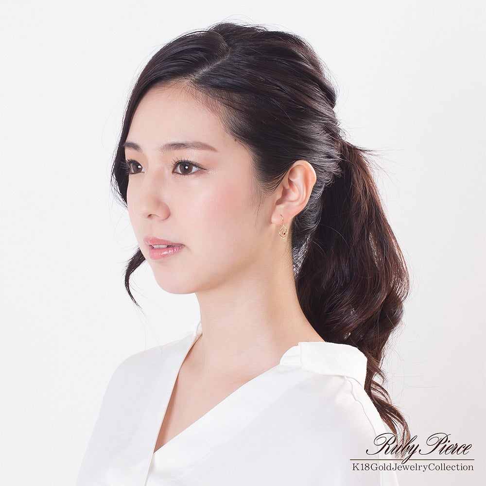 K18YG ルビー ピアス_05