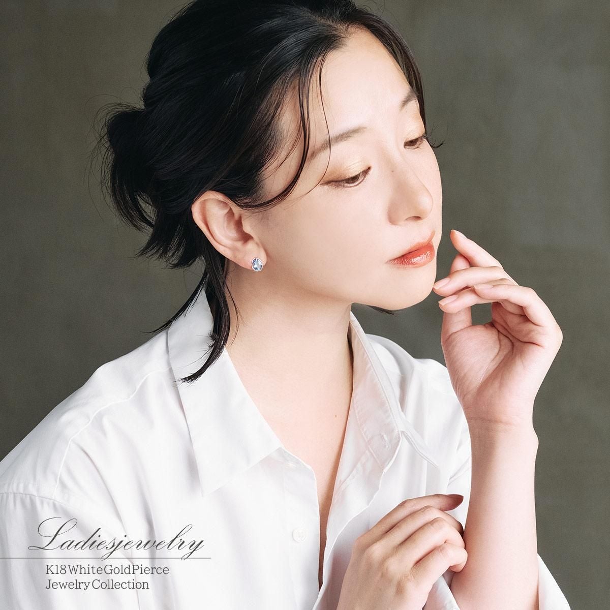 K18WG ブルートパーズ ピアス 11月の誕生石_09