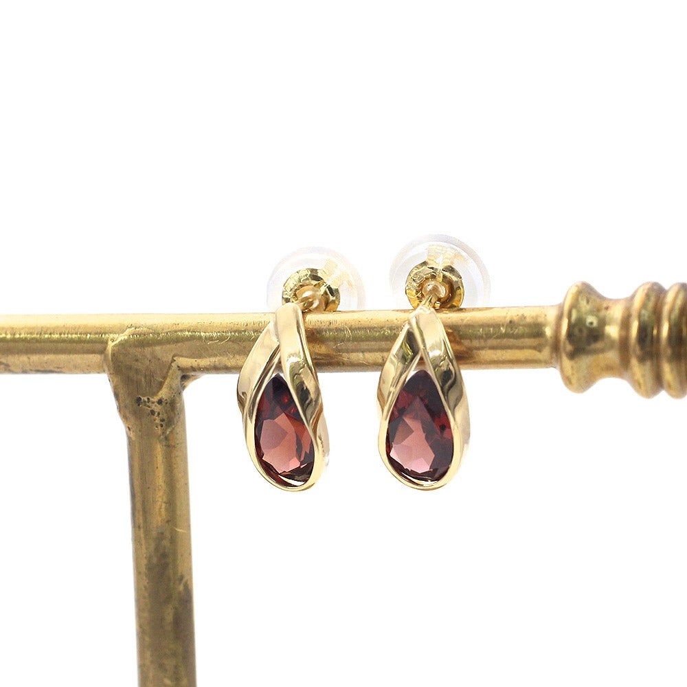 K18YG ガーネット ティアドロップピアス_02