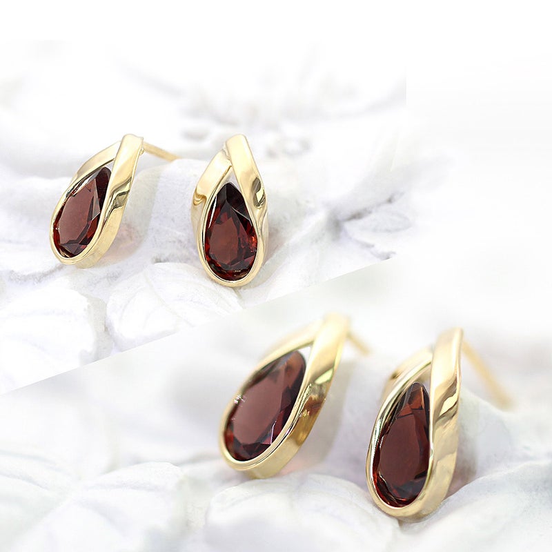 K18YG ガーネット ティアドロップピアス_03