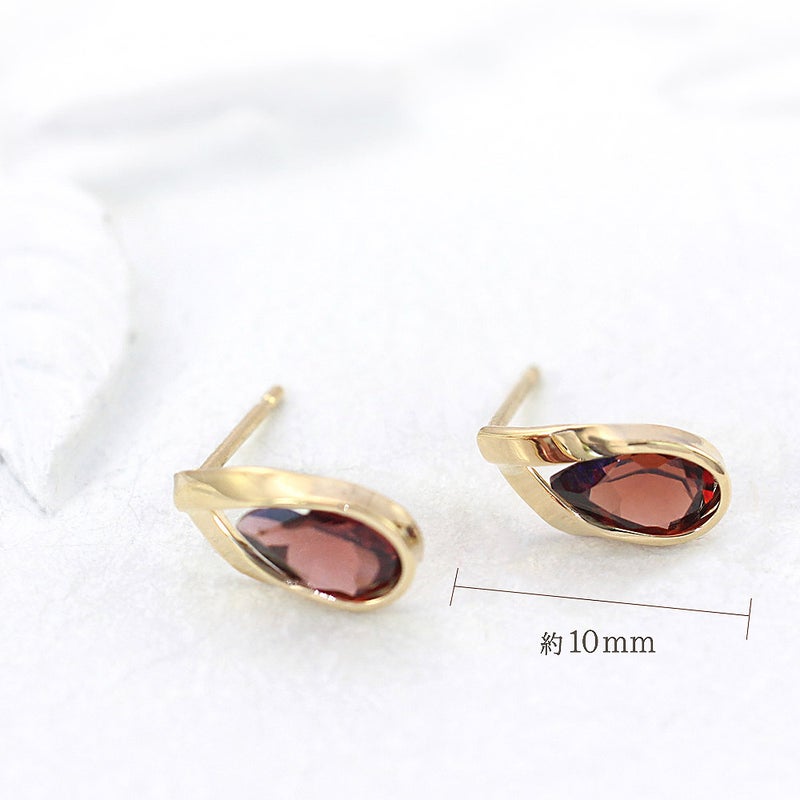 K18YG ガーネット ティアドロップピアス_05