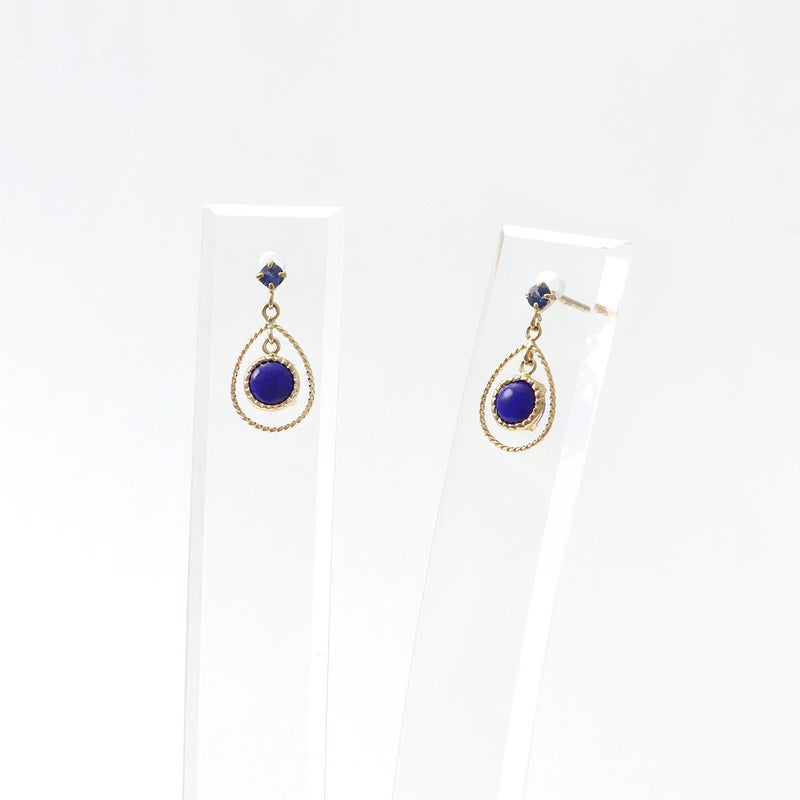 K18YG サファイア＆ラピスラズリ ピアス 9月 誕生石_09