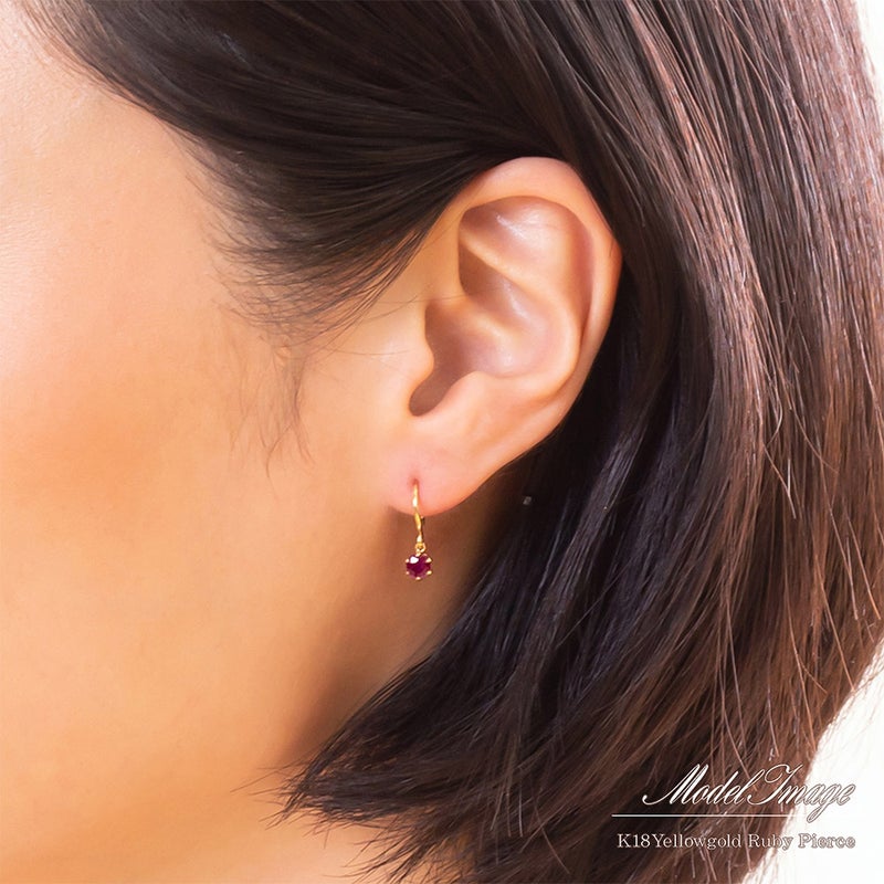 K18YG ルビー フックピアス_05