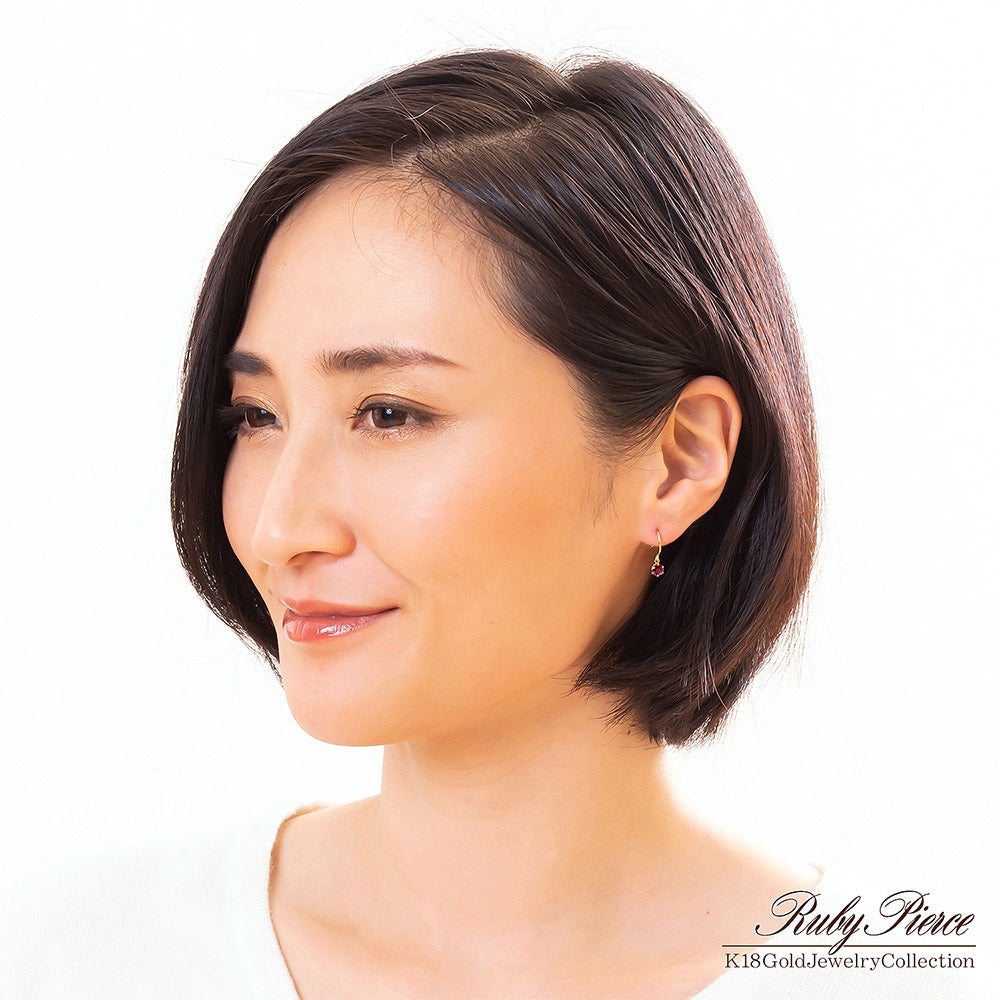 K18YG ルビー フックピアス_10