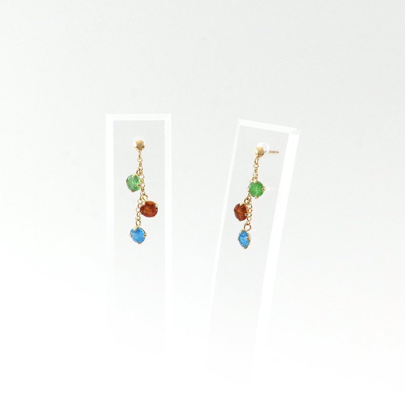 K18YG ツァボライト＆マデイラシトリン＆ネオンブルーアパタイト ピアス_03