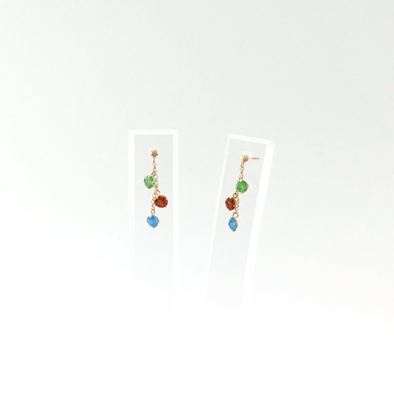 K18YG ツァボライト＆マデイラシトリン＆ネオンブルーアパタイト ピアス_09