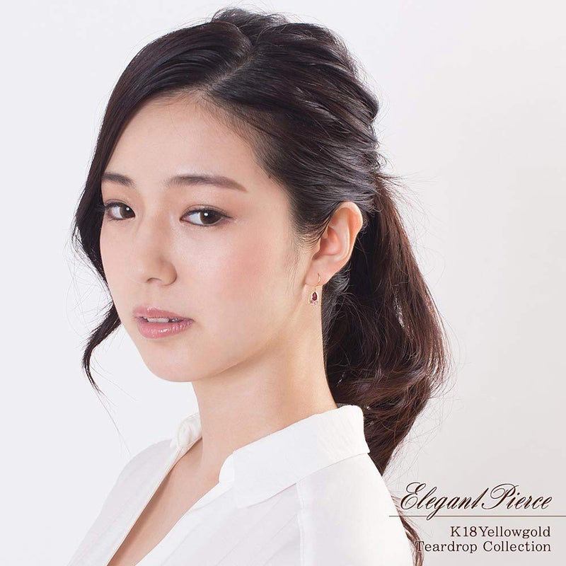 K18YG ガーネット＆ルビー＆ピンクトルマリン フックピアス_14