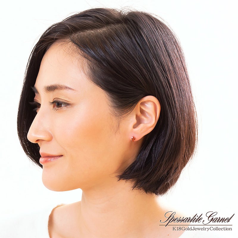 K18WG スペサタイトガーネット ピアス_10