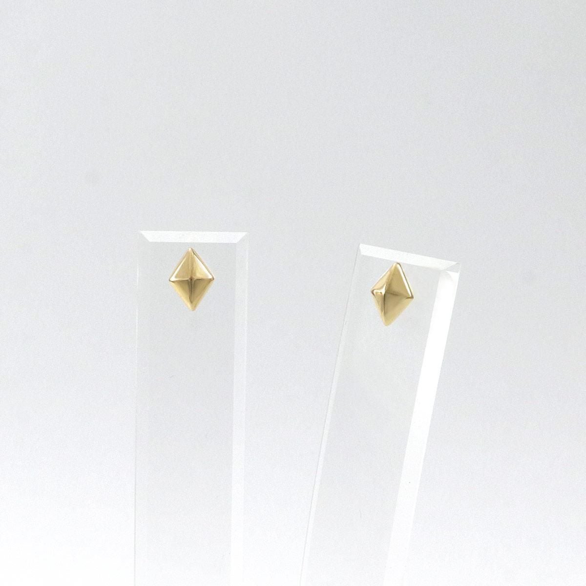 K18YG ひし形モチーフ ピアス_03