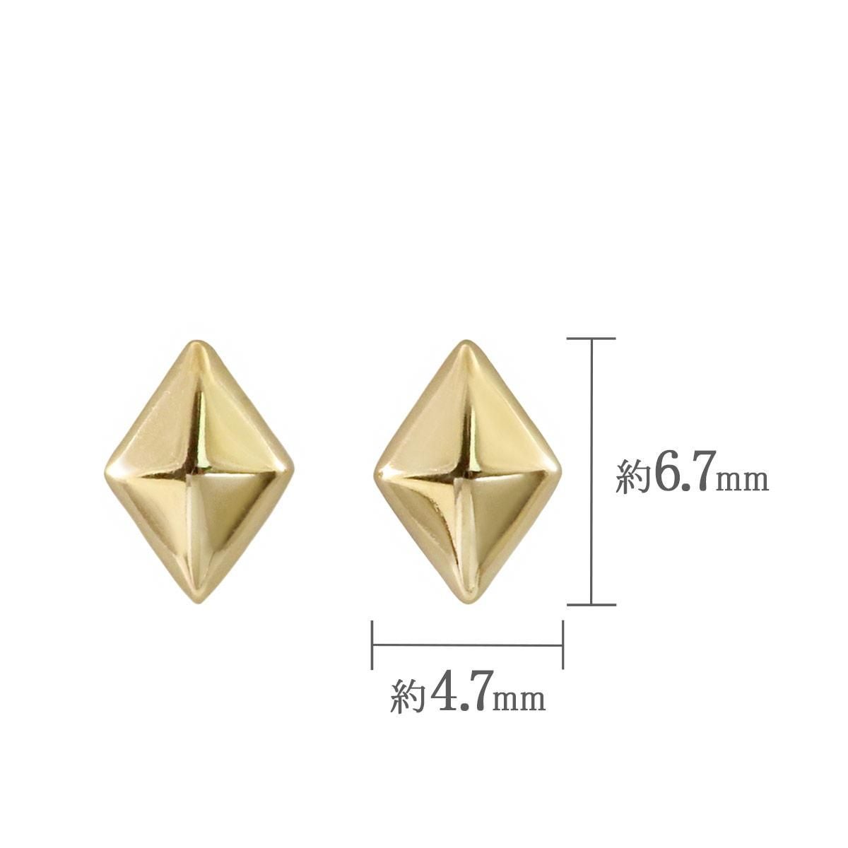 K18YG ひし形モチーフ ピアス_05