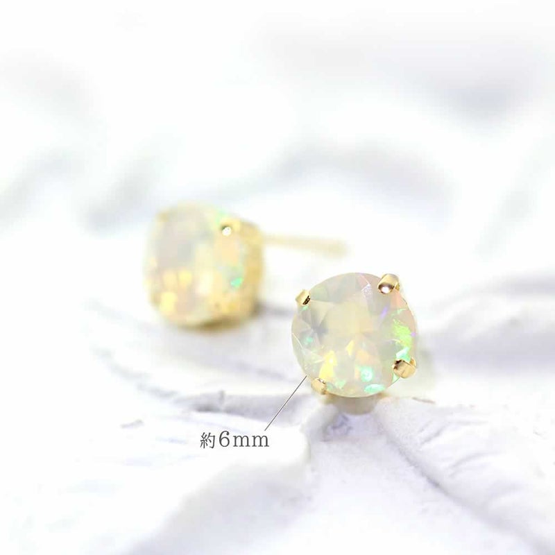 K18YG エチオピアオパール ピアス 10月の誕生石_05