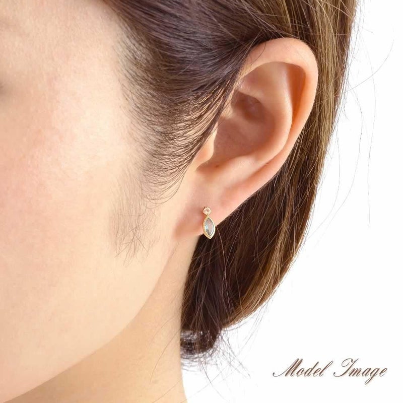 K18YG ブルートパーズ＆ホワイトトパーズ ピアス 11月の誕生石_05