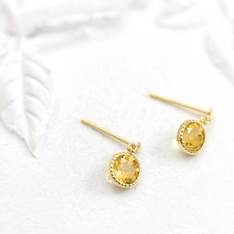 K18YG ラウンドカット ピアス_04