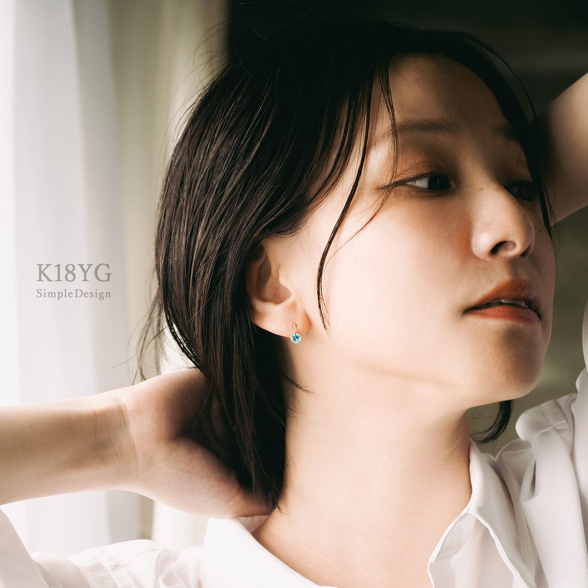 K18YG ラウンドカット ピアス_10