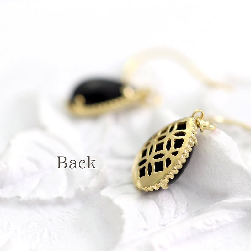 K18YG オニキス フックピアス_09