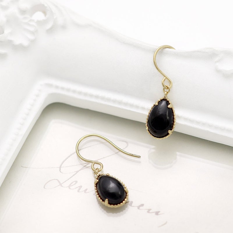 K18YG オニキス フックピアス_11