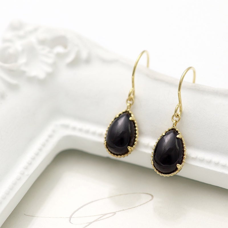 K18YG オニキス フックピアス_13